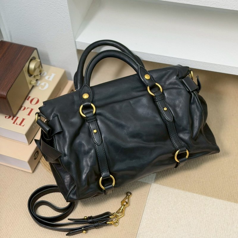 (稀有款式✨)🏷Miumiu．蝴蝶結機車包 光滑皮 大號-1