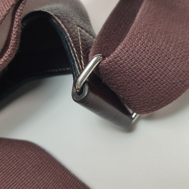 Hermes Good News明線裝飾斜挎包單肩包Togo牛皮銀扣57波爾多酒紅框L刻-12