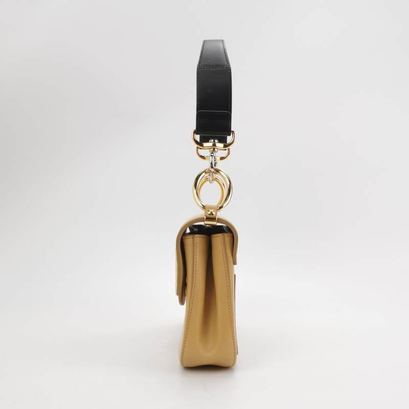 Chloe Chloe C小號牛皮翻毛皮拼皮字母C徽飾斜挎包單肩包-2