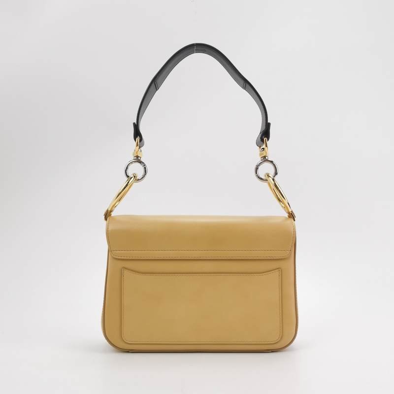 Chloe Chloe C小號牛皮翻毛皮拼皮字母C徽飾斜挎包單肩包-4