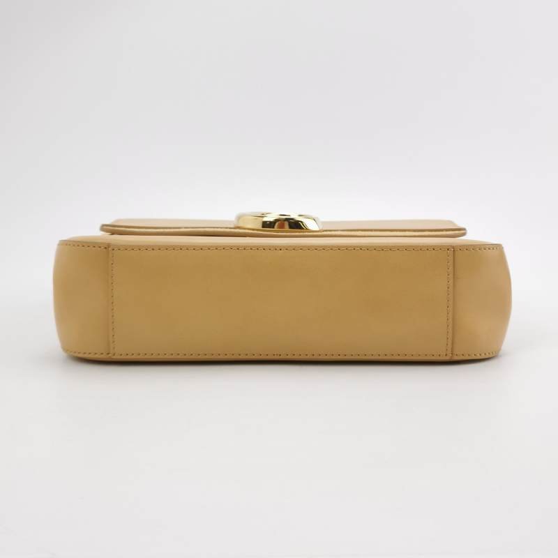 Chloe Chloe C小號牛皮翻毛皮拼皮字母C徽飾斜挎包單肩包-5