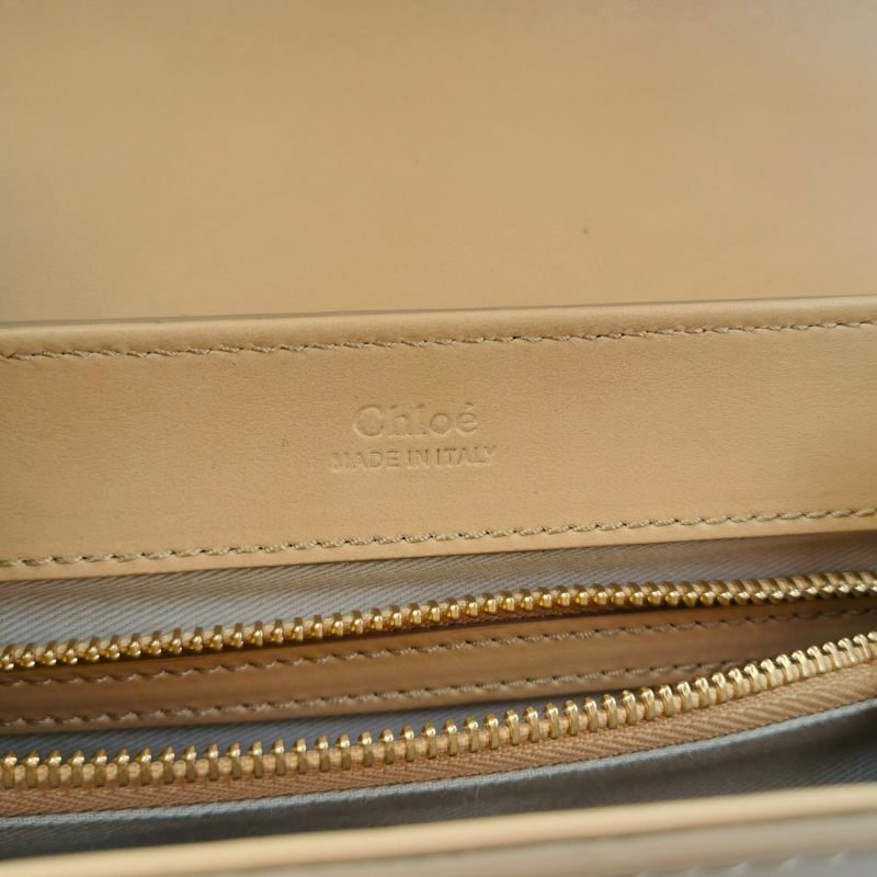 Chloe Chloe C小號牛皮翻毛皮拼皮字母C徽飾斜挎包單肩包-7