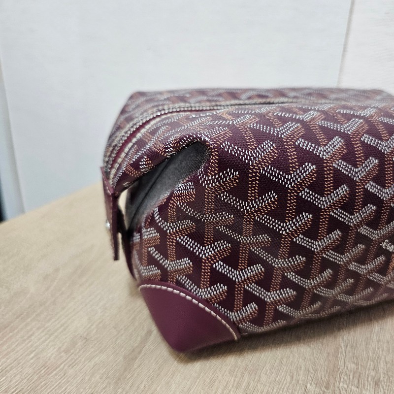 [品況極新❣️免飛出國買價超甜] Goyard酒紅色BowlingToiletry25化妝盥洗包-5