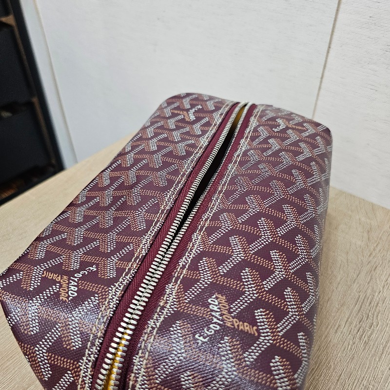 [品況極新❣️免飛出國買價超甜] Goyard酒紅色BowlingToiletry25化妝盥洗包-11