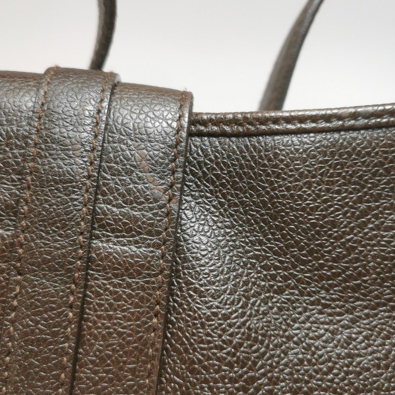 Bvlgari 牛皮純色字母Logo金屬徽標單肩包-16