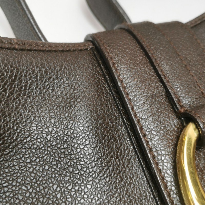 Bvlgari 牛皮純色字母Logo金屬徽標單肩包-17