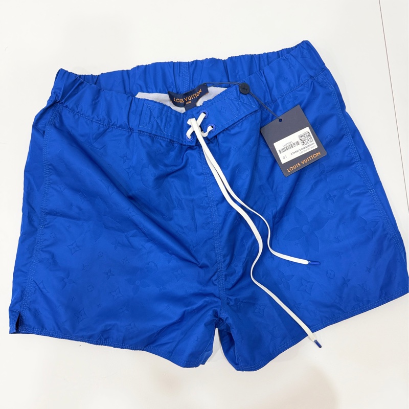 LV MONOGRAM 3D 寶藍色 口袋 海灘褲 沖浪褲 沙灘褲 短褲 運動褲-12