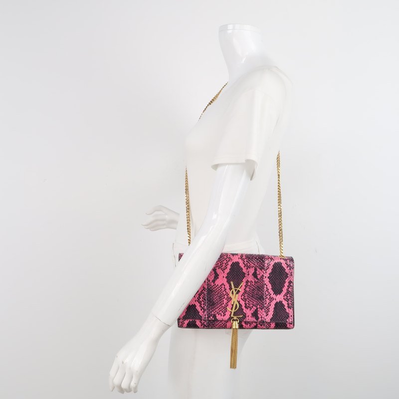 Saint Laurent Kate凱特包中號蛇皮拼色YSL標誌斜挎包單肩包-1