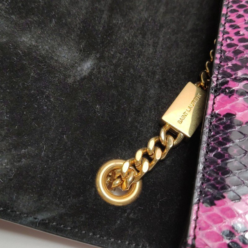 Saint Laurent Kate凱特包中號蛇皮拼色YSL標誌斜挎包單肩包-11