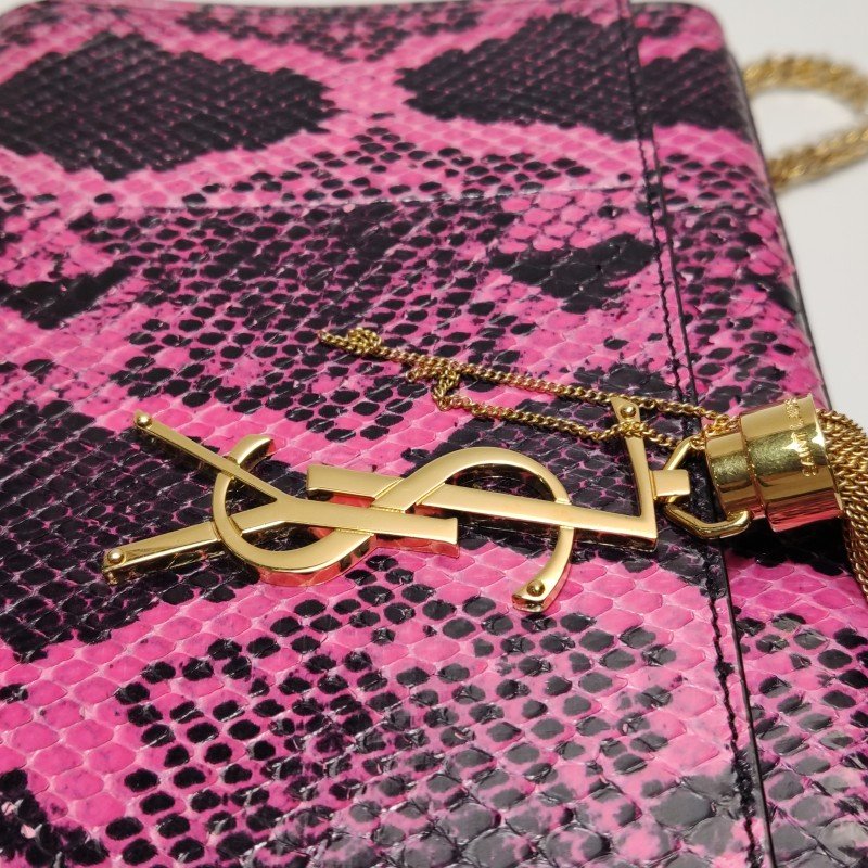 Saint Laurent Kate凱特包中號蛇皮拼色YSL標誌斜挎包單肩包-12