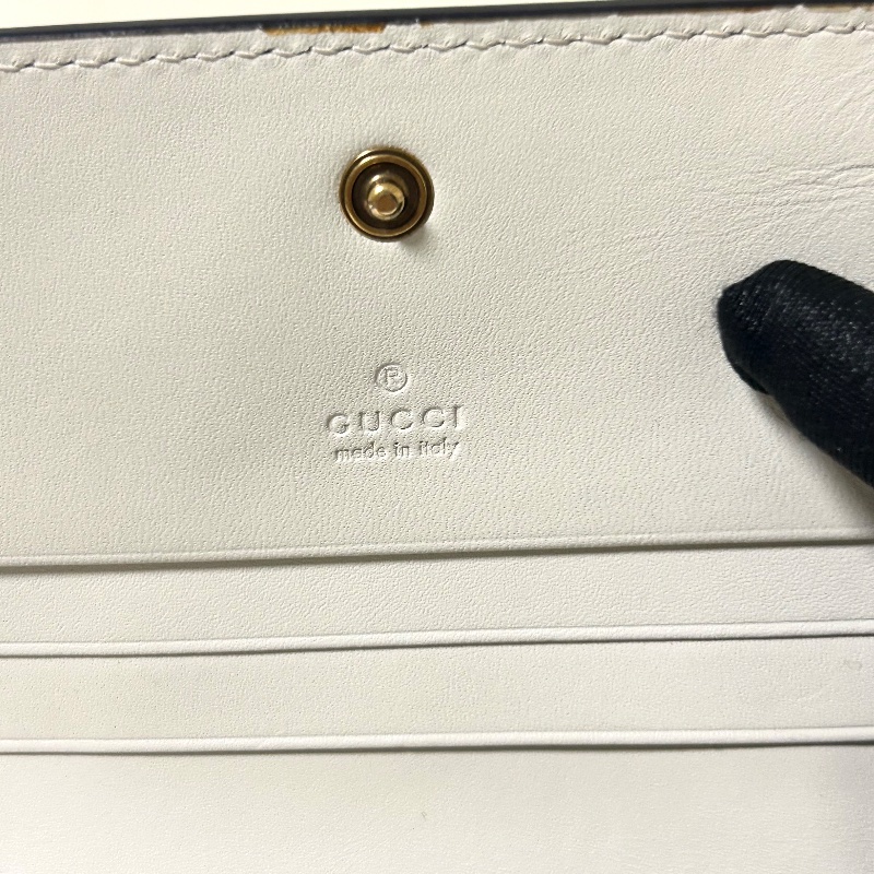 Gucci Queen Margaret 白色皮革卡夾錢包 蜜蜂造型的珍珠與水晶-18