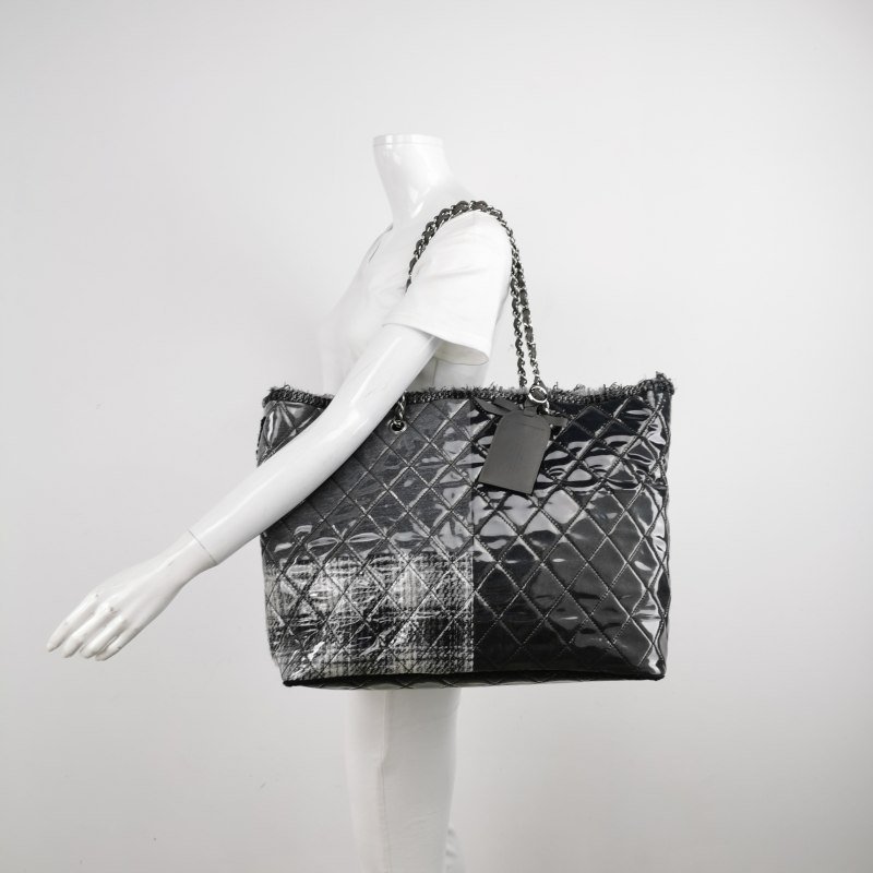 Chanel 菱格絎縫流蘇邊皮穿鏈托特包單肩包-1