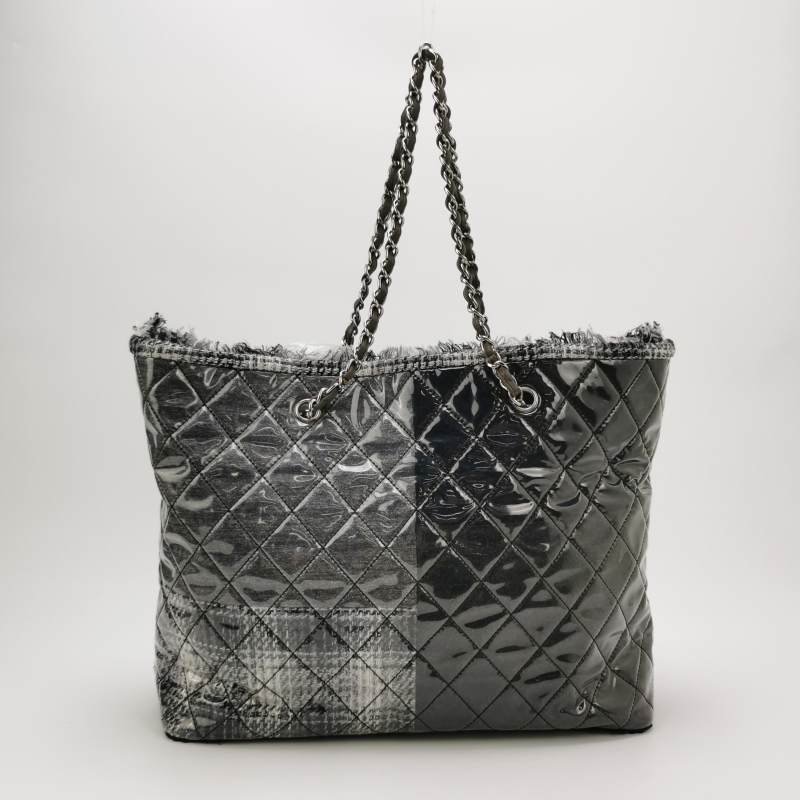 Chanel 菱格絎縫流蘇邊皮穿鏈托特包單肩包-4