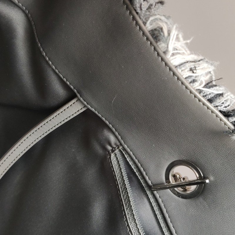 Chanel 菱格絎縫流蘇邊皮穿鏈托特包單肩包-9