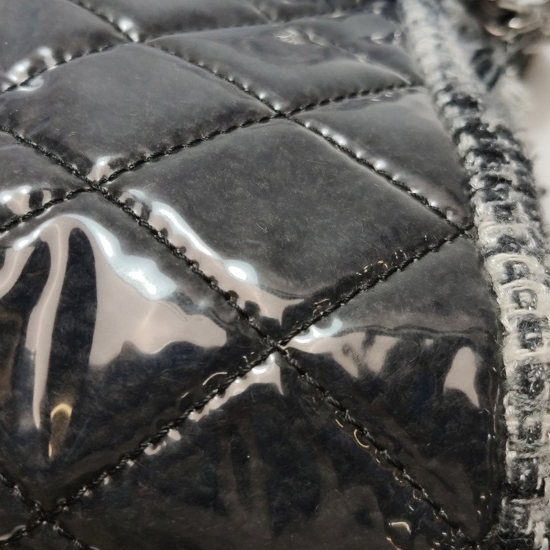 Chanel 菱格絎縫流蘇邊皮穿鏈托特包單肩包-17