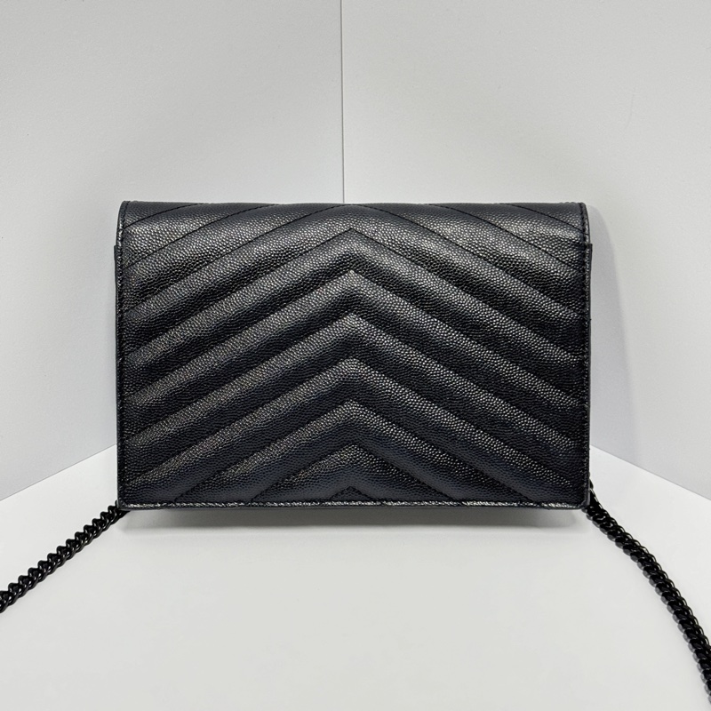 （超新品～ 極稀有⏰） YSL “so black” 全黑魚子醬 信封包-6