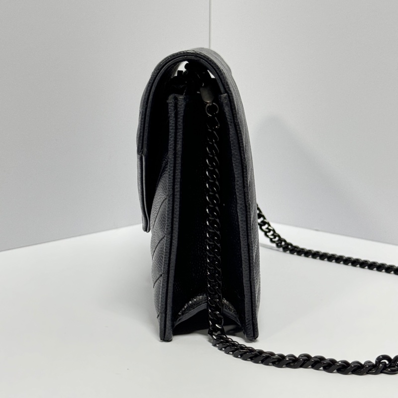 （超新品～ 極稀有⏰） YSL “so black” 全黑魚子醬 信封包-8