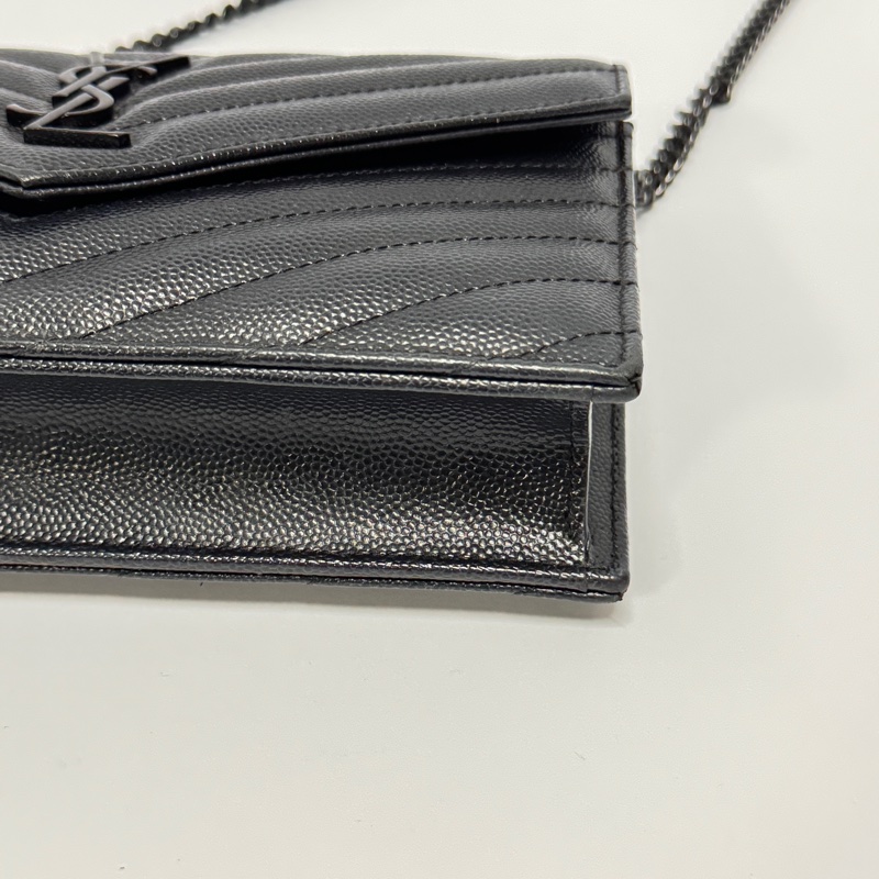 （超新品～ 極稀有⏰） YSL “so black” 全黑魚子醬 信封包-14