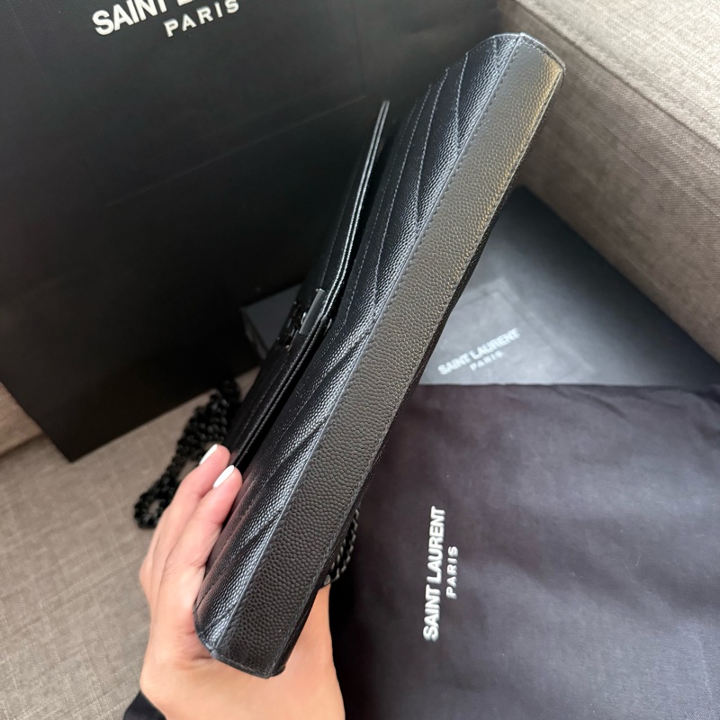 【YSL】Saint Laurent WOC 22cm 全黑信封包 All Black-10