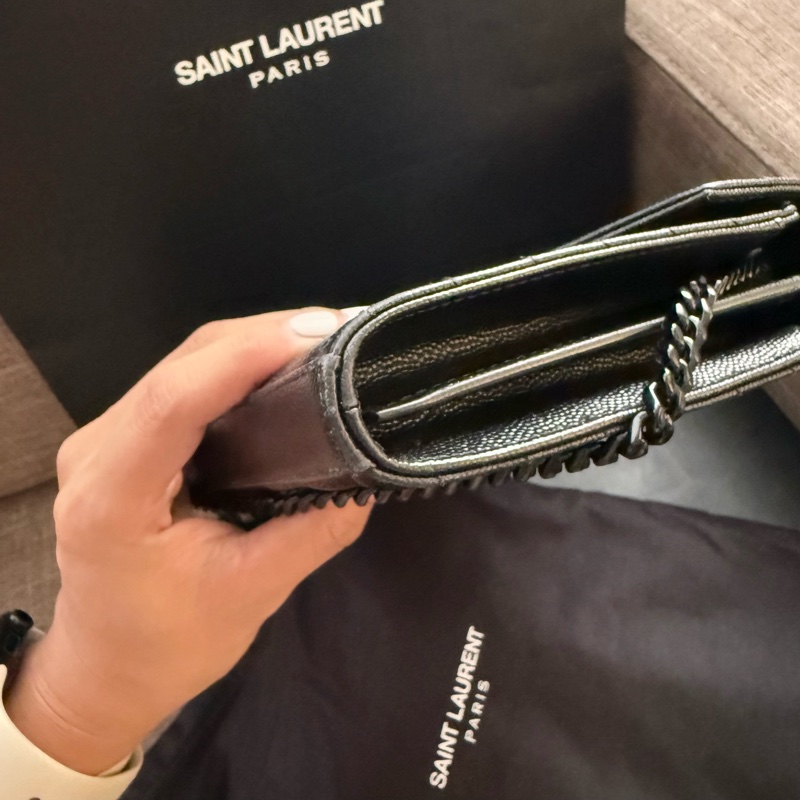 【YSL】Saint Laurent WOC 22cm 全黑信封包 All Black-11