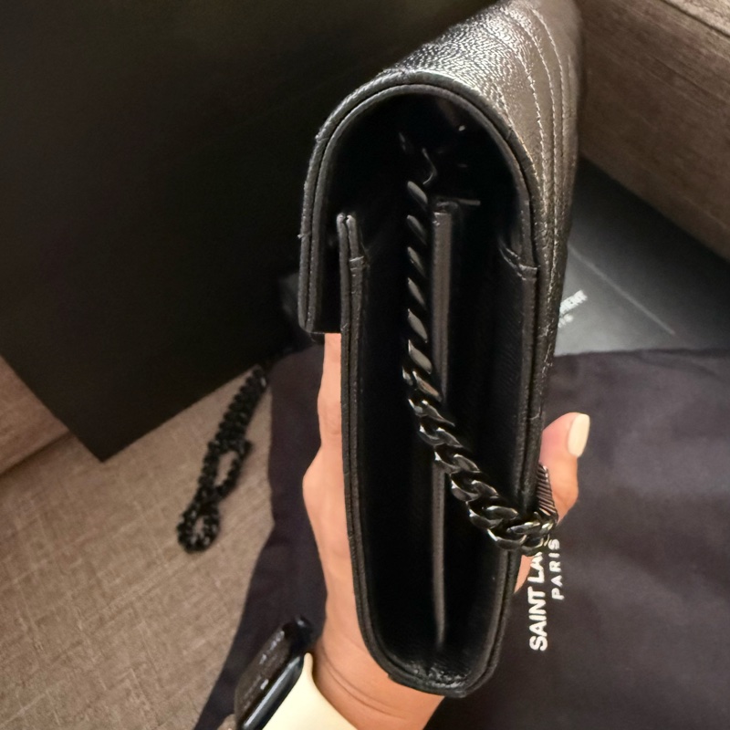 【YSL】Saint Laurent WOC 22cm 全黑信封包 All Black-12