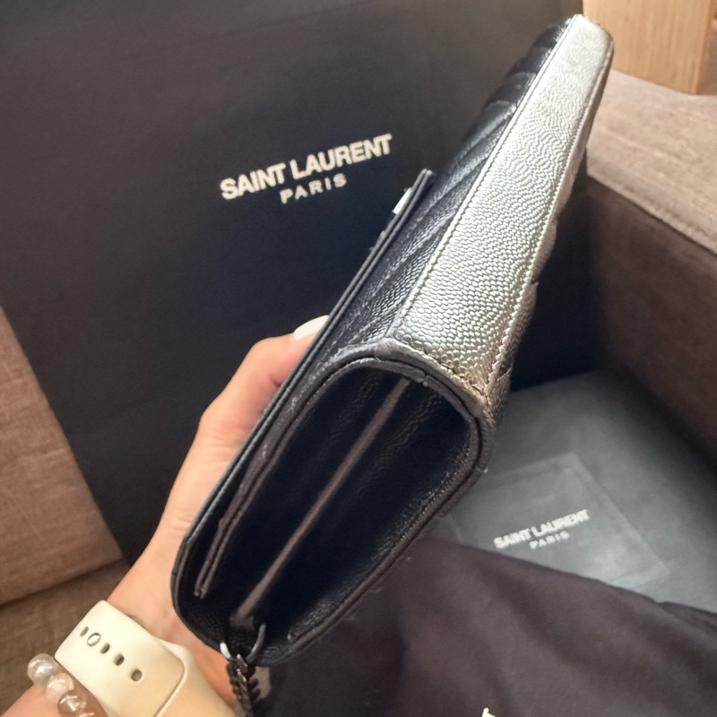 【YSL】Saint Laurent WOC 22cm 全黑信封包 All Black-13