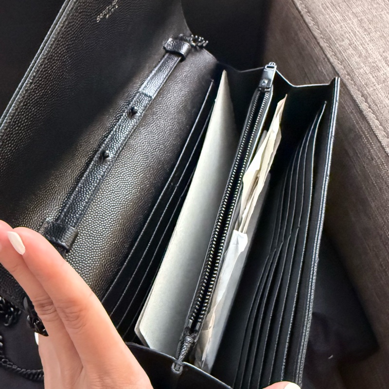 【YSL】Saint Laurent WOC 22cm 全黑信封包 All Black-15