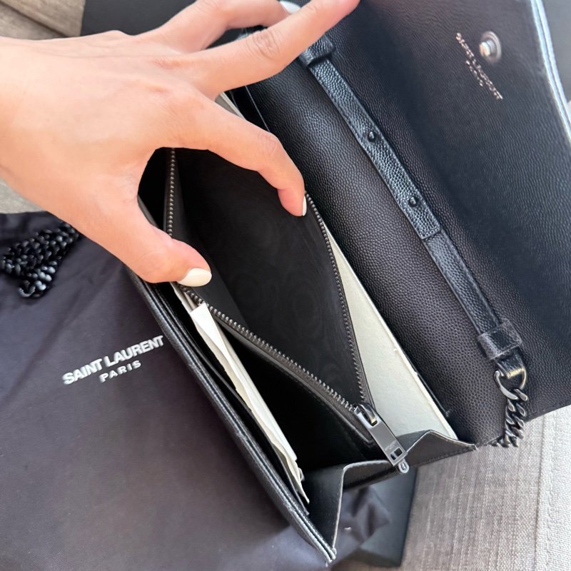 【YSL】Saint Laurent WOC 22cm 全黑信封包 All Black-16