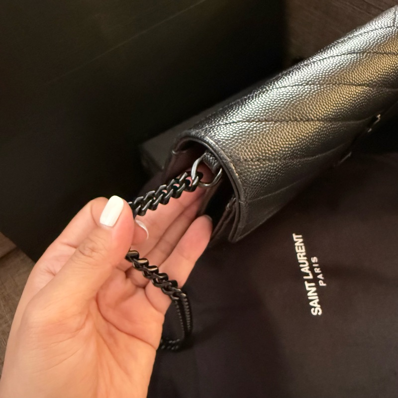 【YSL】Saint Laurent WOC 22cm 全黑信封包 All Black-18