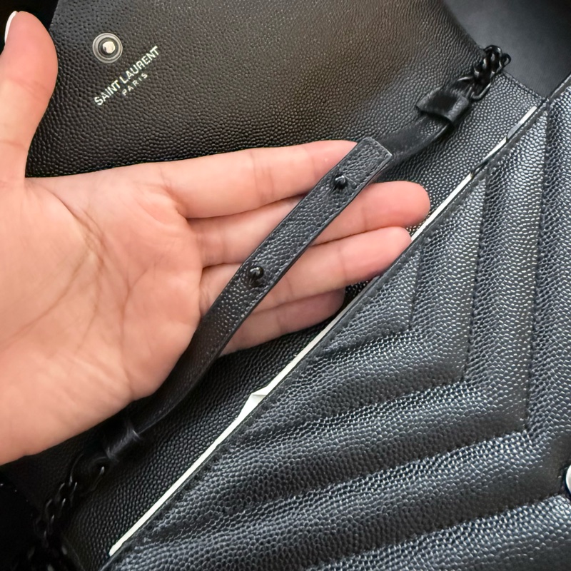 【YSL】Saint Laurent WOC 22cm 全黑信封包 All Black-24