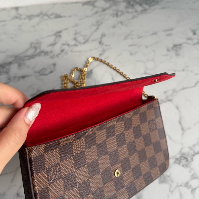 LV咖棋盤格三合一woc-11