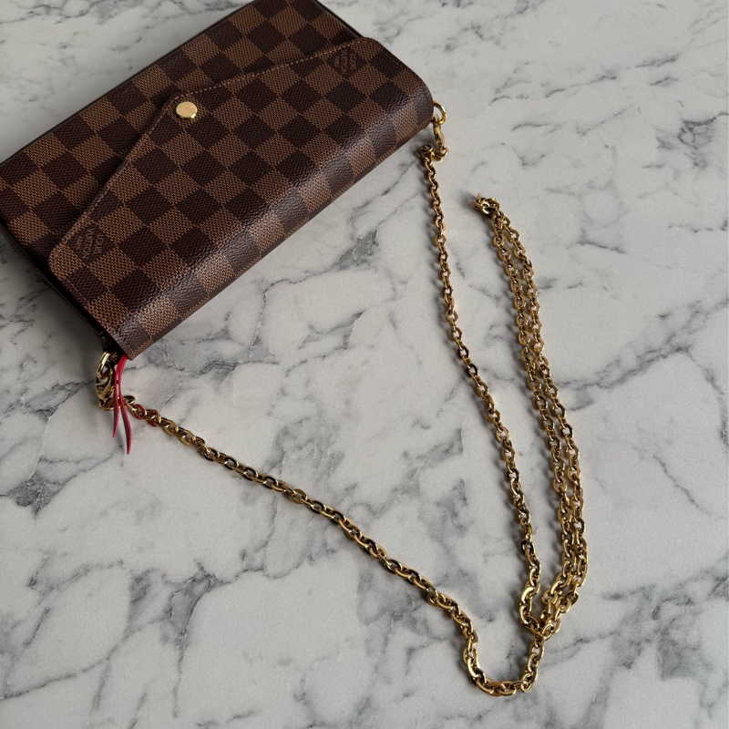 LV咖棋盤格三合一woc-41