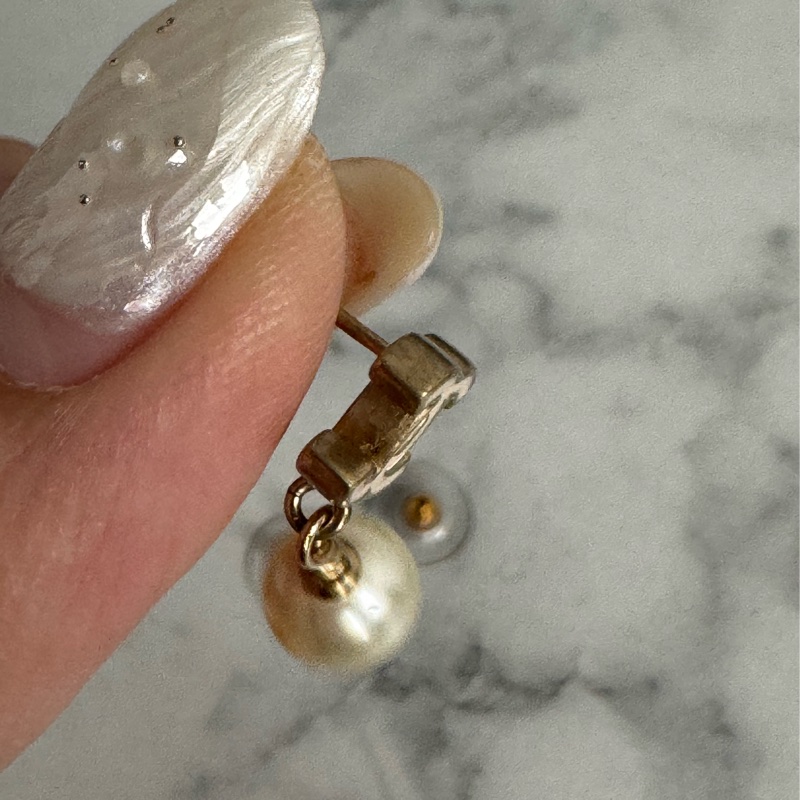 Chanel白雙C珍珠耳環-15
