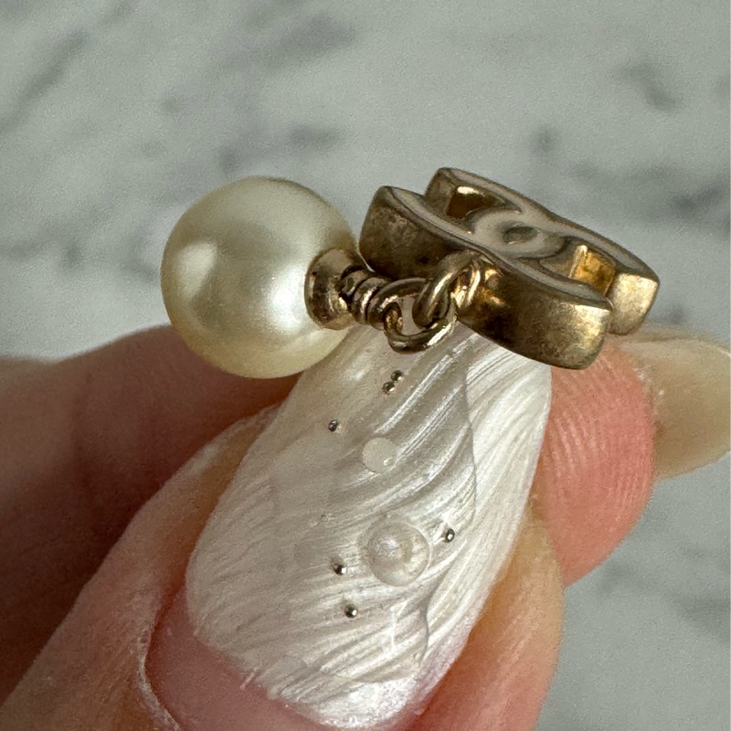 Chanel白雙C珍珠耳環-17