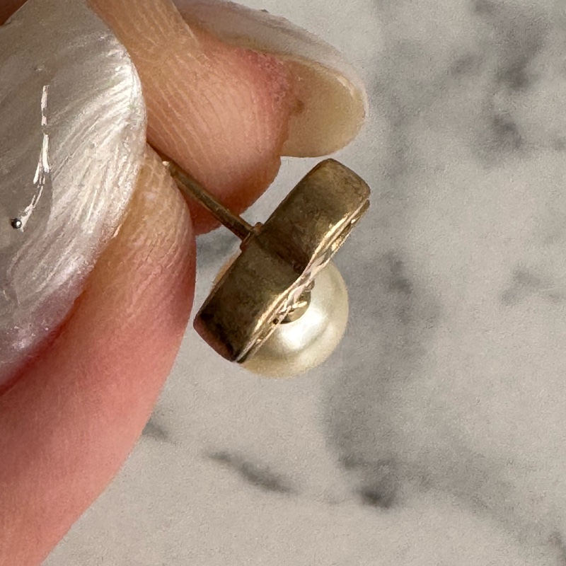 Chanel白雙C珍珠耳環-20