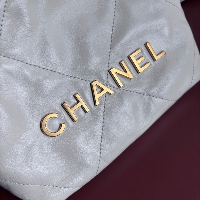 ::CHANEL:: AS3980 金LOGO 白色皮革手提包 斜背包 22 bag 迷你包-2