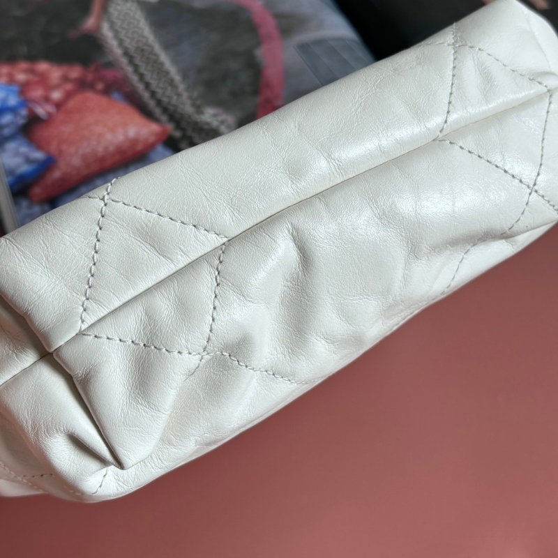 ::CHANEL:: AS3980 金LOGO 白色皮革手提包 斜背包 22 bag 迷你包-9