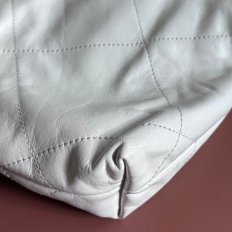 ::CHANEL:: AS3980 金LOGO 白色皮革手提包 斜背包 22 bag 迷你包-13