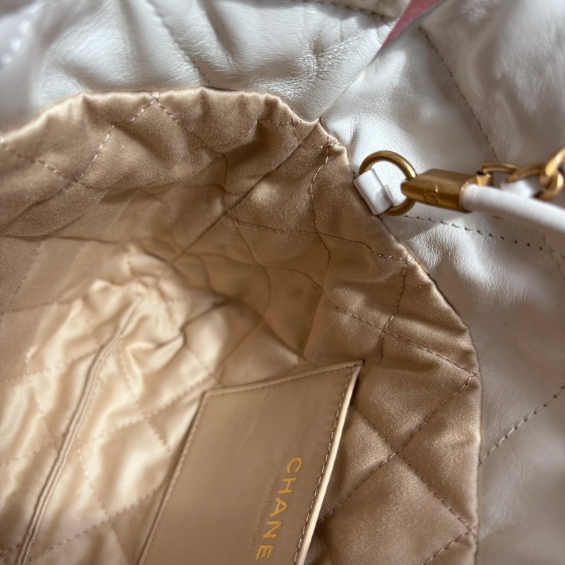 ::CHANEL:: AS3980 金LOGO 白色皮革手提包 斜背包 22 bag 迷你包-18