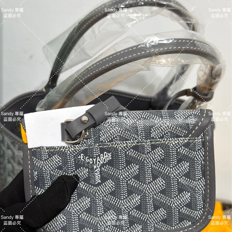 Goyard mini tote 菜籃 灰色 全新全配-17