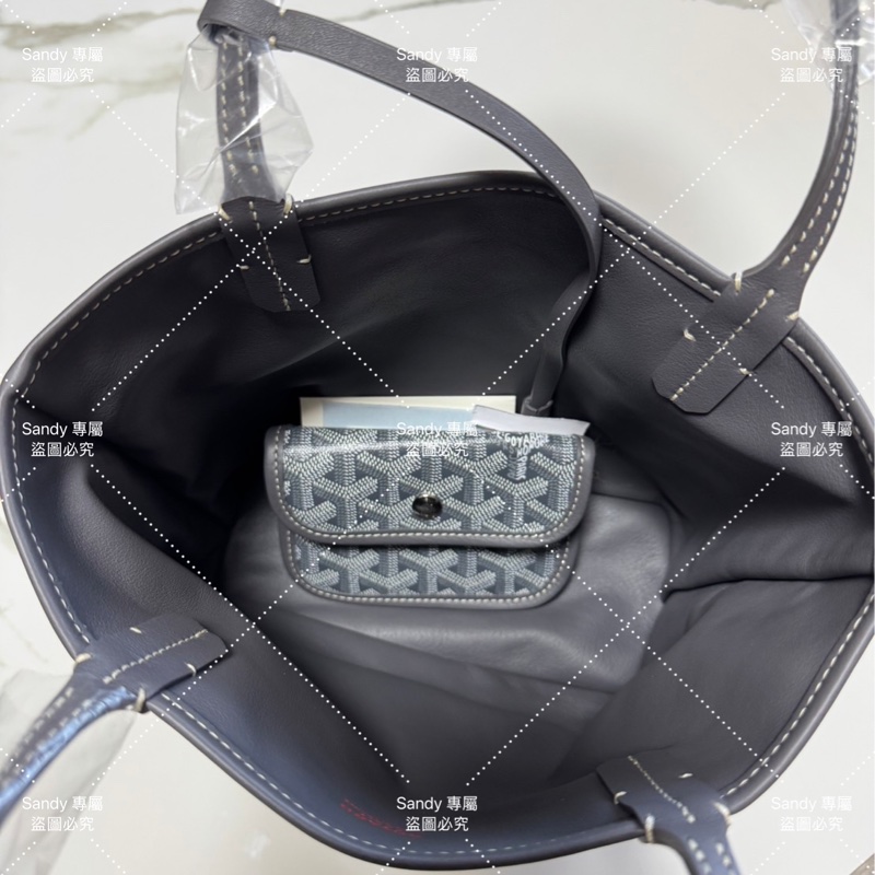 Goyard mini tote 菜籃 灰色 全新全配-26