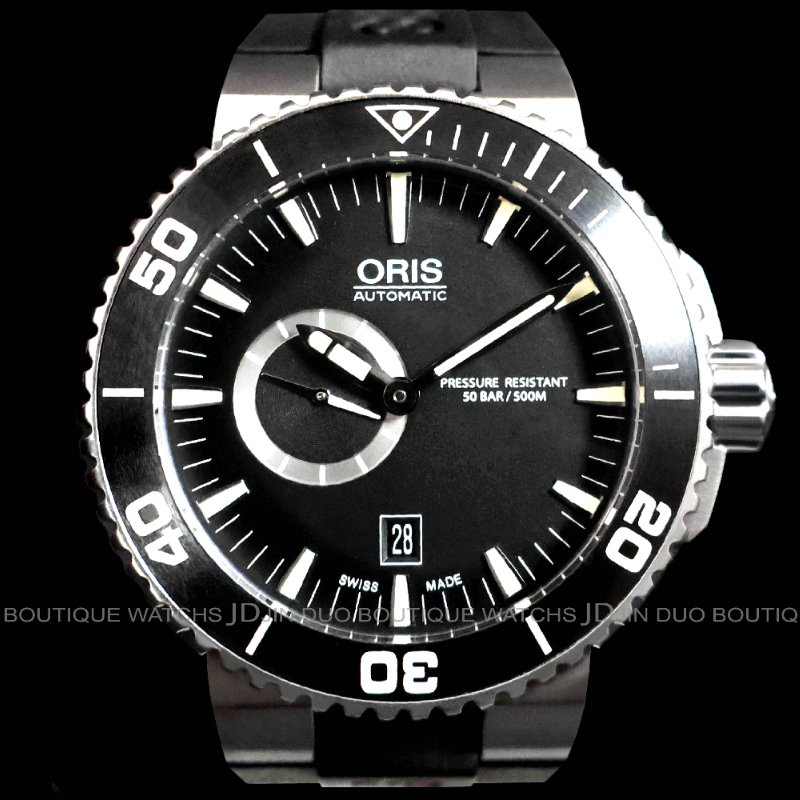 金鐸精品~2491 ORIS 豪利時 Aquis時間之海系列46mm鈦合金潛水500米排氦自動上鍊男用腕錶-0