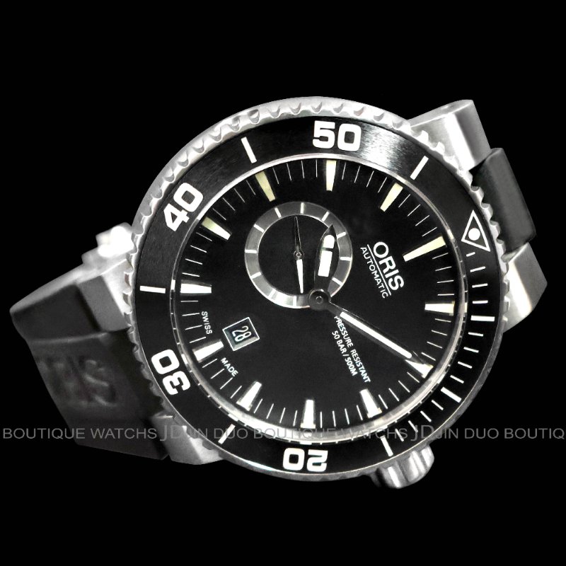 金鐸精品~2491 ORIS 豪利時 Aquis時間之海系列46mm鈦合金潛水500米排氦自動上鍊男用腕錶-1