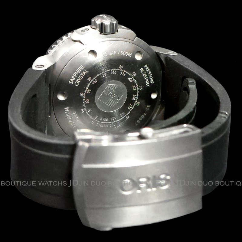 金鐸精品~2491 ORIS 豪利時 Aquis時間之海系列46mm鈦合金潛水500米排氦自動上鍊男用腕錶-2