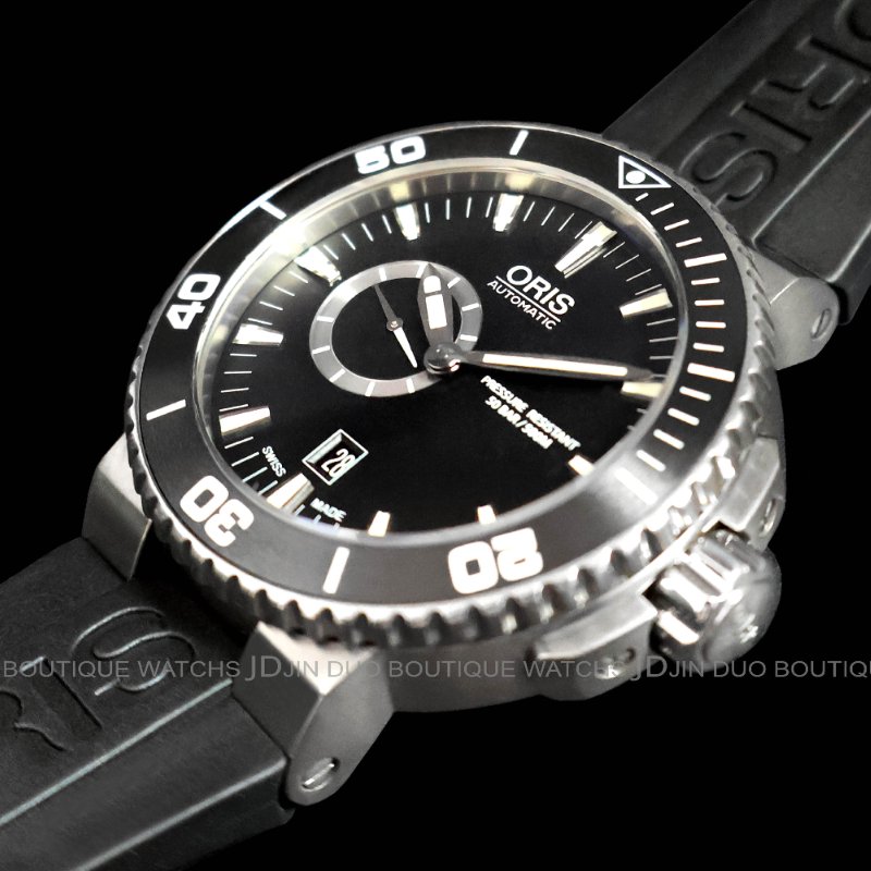 金鐸精品~2491 ORIS 豪利時 Aquis時間之海系列46mm鈦合金潛水500米排氦自動上鍊男用腕錶-5