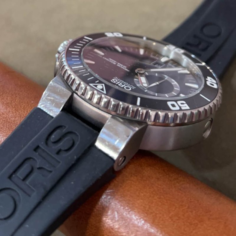 金鐸精品~2491 ORIS 豪利時 Aquis時間之海系列46mm鈦合金潛水500米排氦自動上鍊男用腕錶-7