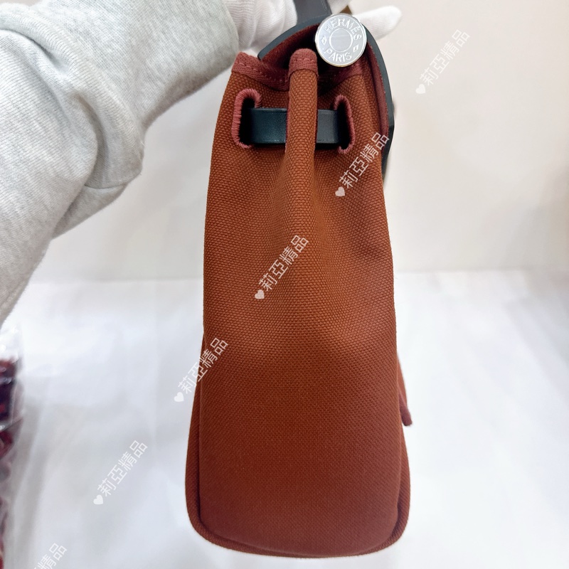 莉亞精品♡ Hermes herbag31 暗紅Z刻 二手美包-4