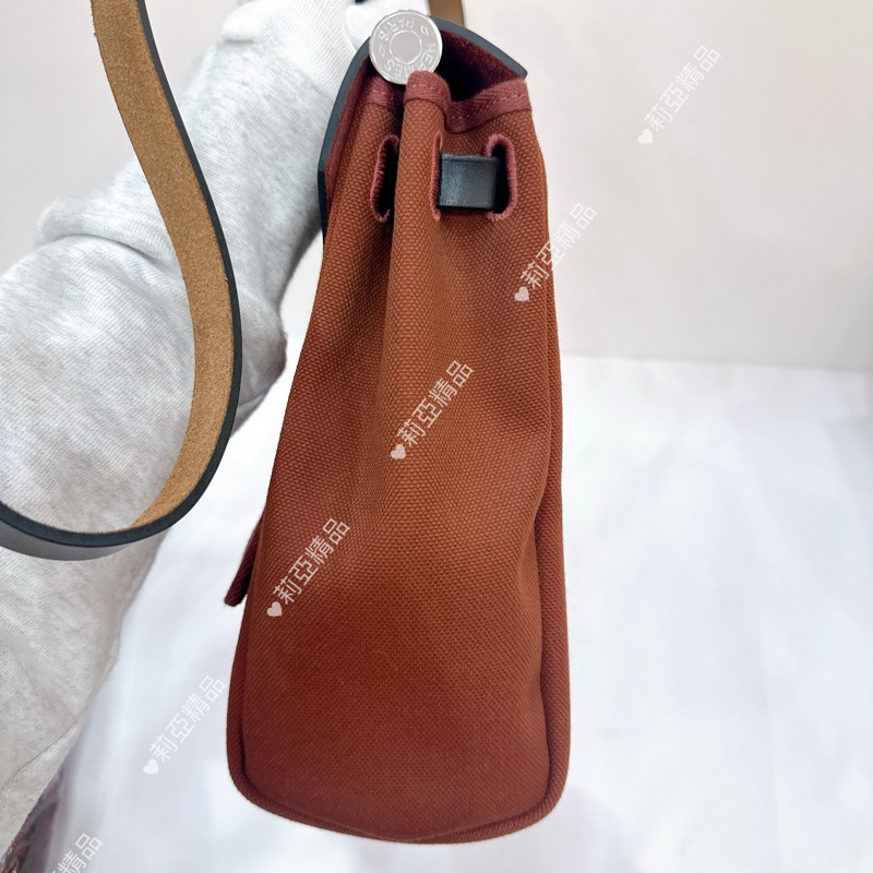 莉亞精品♡ Hermes herbag31 暗紅Z刻 二手美包-5