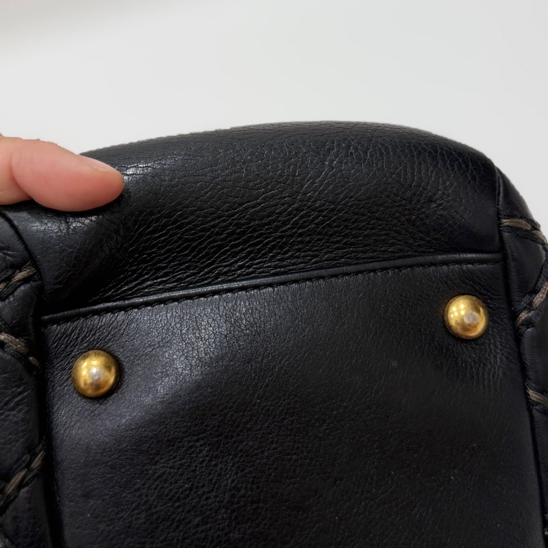 CHANEL 香奈兒 黑金 菱格 牛皮 托特包 手提包 肩背包 側背包-36