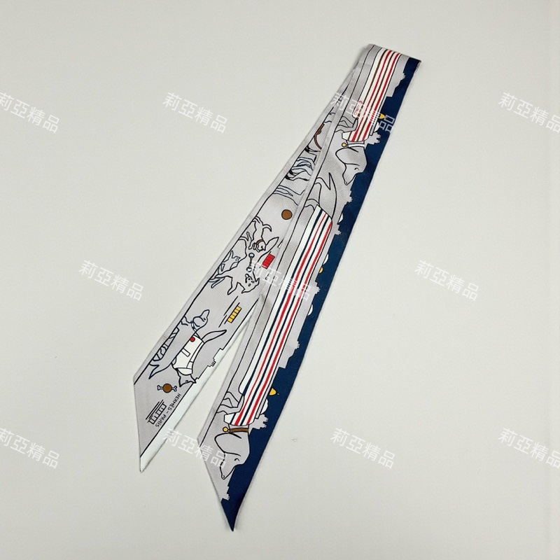 莉亞精品♡Hermes 絲巾 巴黎愛犬 二手-0